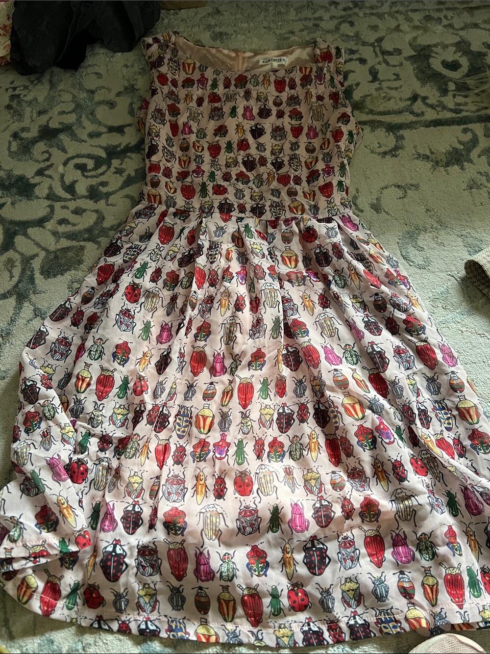 Women’s ' Cream Beetle-Print Casual Dress
